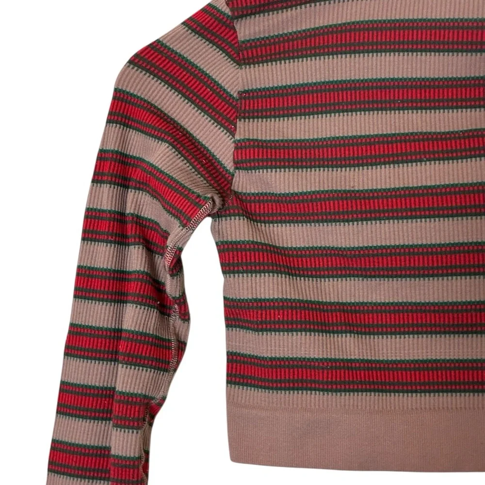 Urban Outfitters | Out From Under striped long sleeve stretchy fitted crop top